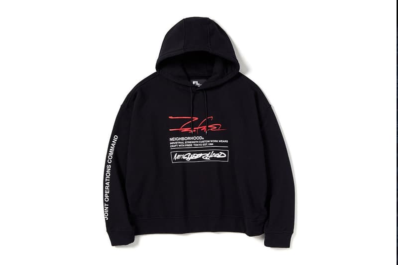 neighborhood futura laboratories collaboration collection pointman incense chamber gore tex infinium marmot pullover hoodie t shirt dad cap ma-1 chair camo e cot e hanger ep field office sk8thing ce release info