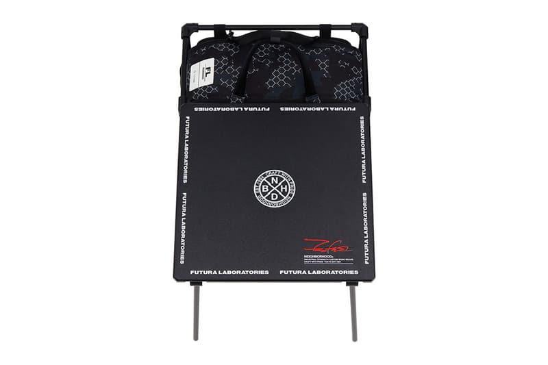 neighborhood futura laboratories collaboration collection pointman incense chamber gore tex infinium marmot pullover hoodie t shirt dad cap ma-1 chair camo e cot e hanger ep field office sk8thing ce release info