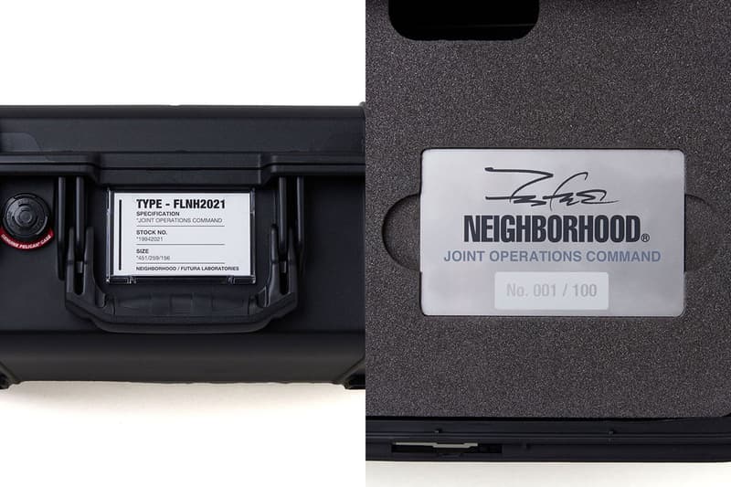 neighborhood futura laboratories collaboration collection pointman incense chamber gore tex infinium marmot pullover hoodie t shirt dad cap ma-1 chair camo e cot e hanger ep field office sk8thing ce release info