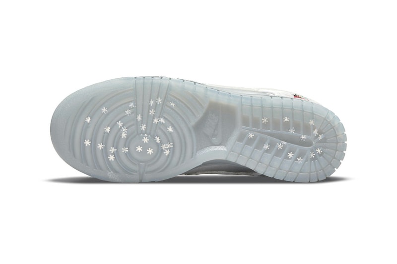First Look at the Nike Dunk Low "Ice" Holiday Season Harbin international sculpture festival silver satin white velvet turqoise pennon banners children sled SNKRS release info