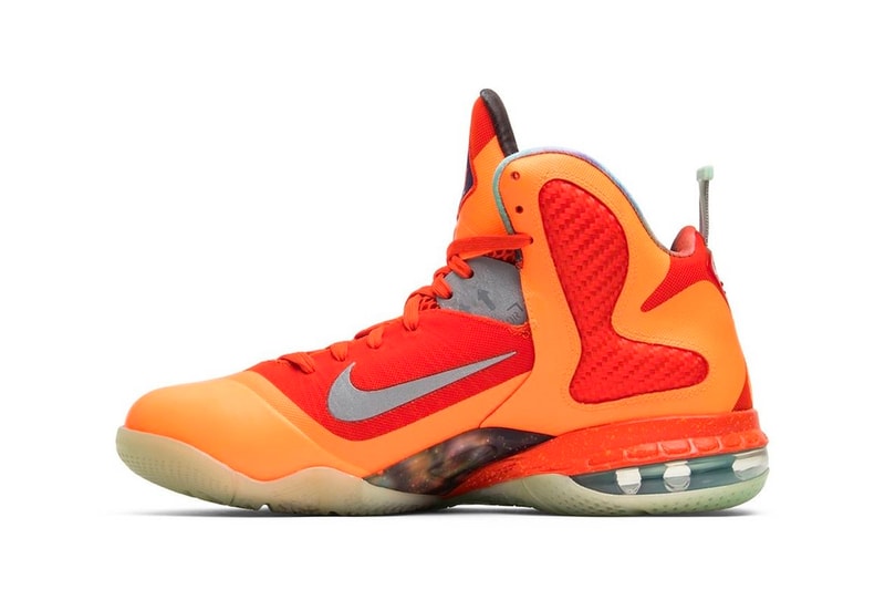 Nike LeBron 9 “Big Bang” Release Date footwear sneakers swooshes All-Star Weekend mesh Total Orange Metallic Silver Team Orange Mango