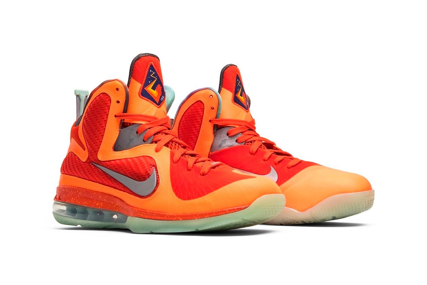 Nike LeBron 9 “Big Bang” Release Date footwear sneakers swooshes All-Star Weekend mesh Total Orange Metallic Silver Team Orange Mango