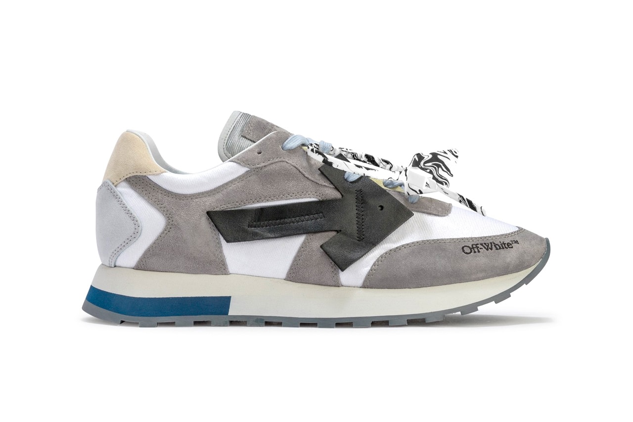 Off-White™ Runner Fall Winter 2021 Virgil Abloh HBX HYPEBEAST Distressed Suede Mesh Leather OW Release Information Drop Date