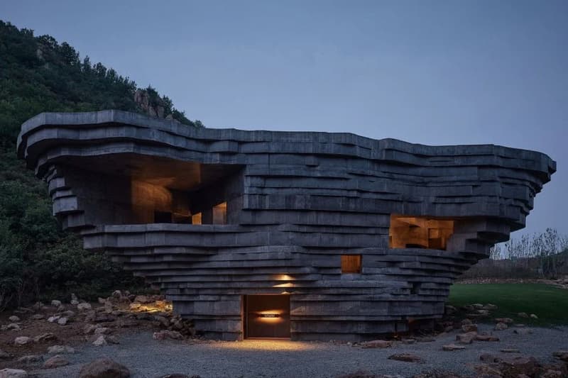 Open Architecture Completes "The Chapel of Sound" Rock-Like Concert Hall mountainous valley great wall of china concrete natural local stone reflection amphitheater stage beijing Li Hu Huang wenjiang news