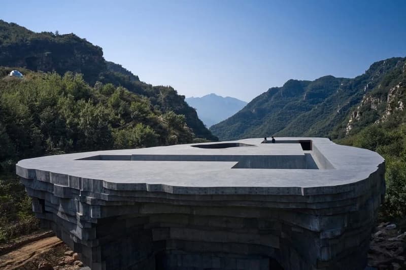 Open Architecture Completes "The Chapel of Sound" Rock-Like Concert Hall mountainous valley great wall of china concrete natural local stone reflection amphitheater stage beijing Li Hu Huang wenjiang news