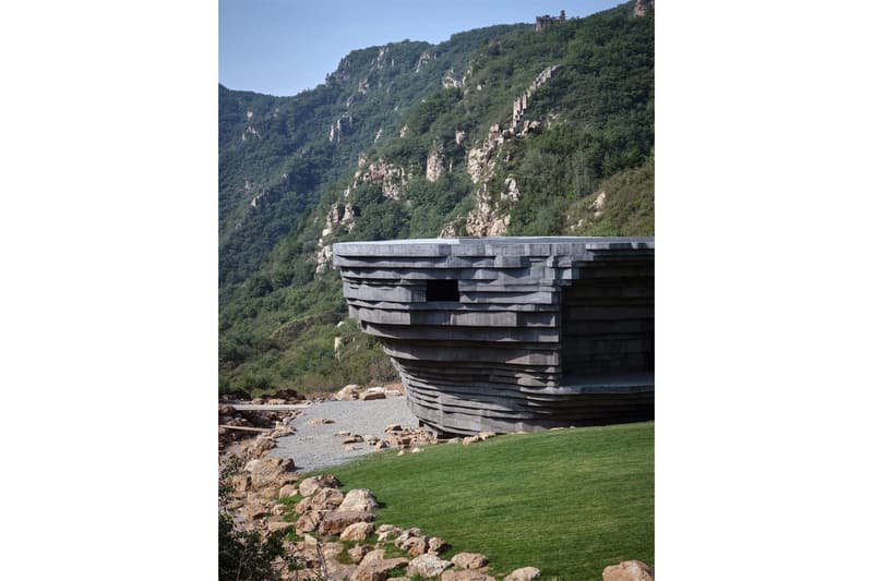 Open Architecture Completes "The Chapel of Sound" Rock-Like Concert Hall mountainous valley great wall of china concrete natural local stone reflection amphitheater stage beijing Li Hu Huang wenjiang news