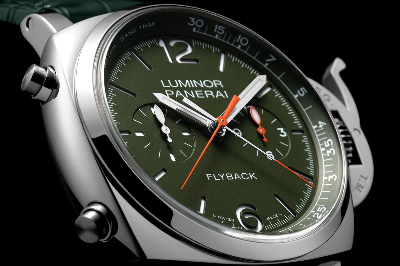 Panerai Presents Two Limited Edition Versions of Its Luminor Flyback Chronograph Including a New Green Dial And All Black Ceramic