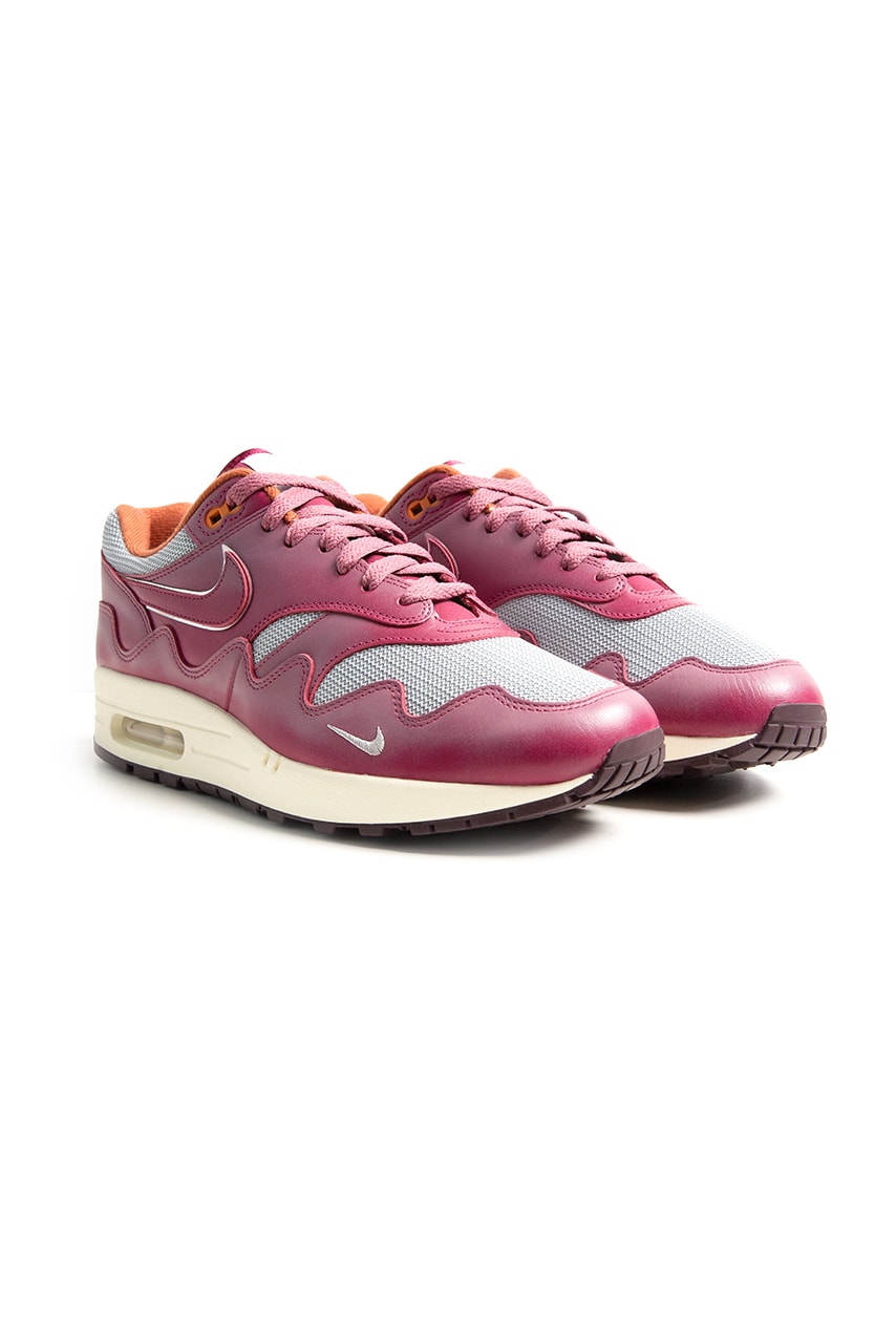 patta nike air max 1 rush maroon metallic silver release date info store list buying guide photos price 