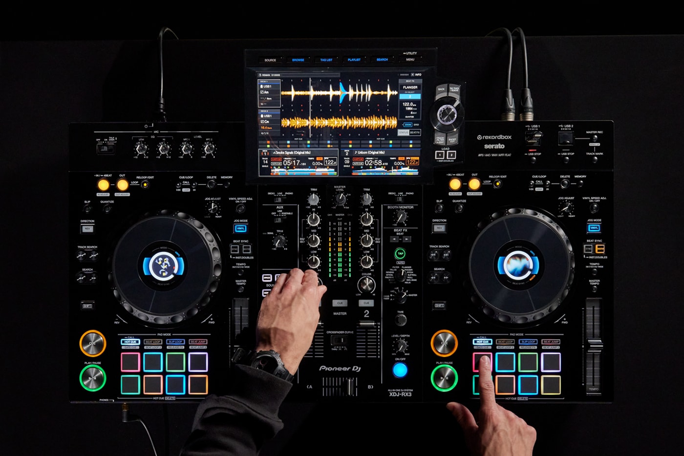 pioneer dj xdj rx3 controller deck release info color on job wheels 10.1 inch touch screen lcd touch preview 1999 usd mobiel small venue controller mixer deck serato rekordbox release info 
