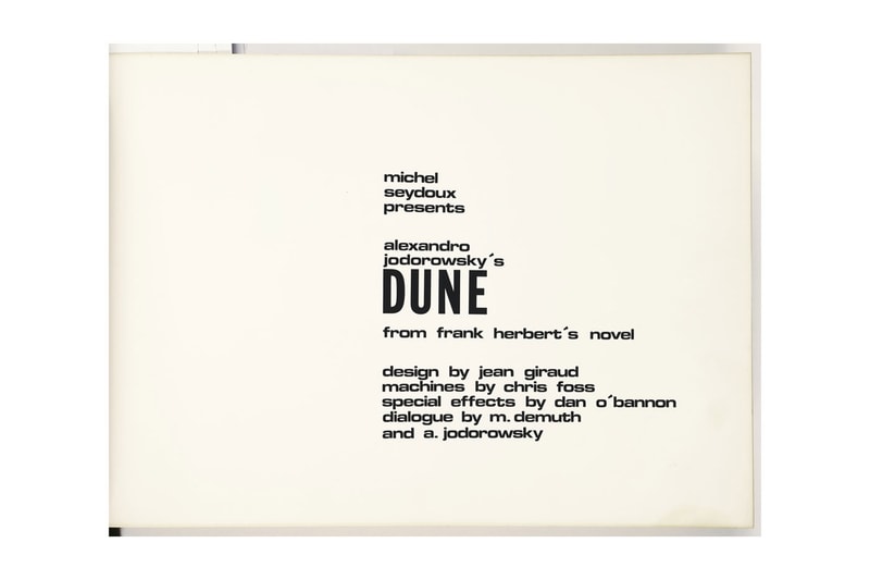 Rare 1970 'Dune' Storyboard Is Set To Hit the Auction Block at Christie's alejandro jodorowsky Denis Villeneuve timothee chalamet zendaya