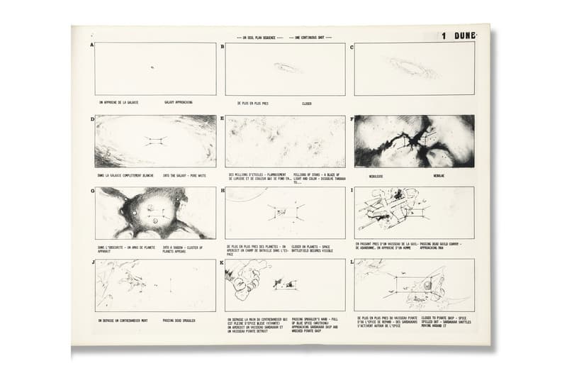 Rare 1970 'Dune' Storyboard Is Set To Hit the Auction Block at Christie's alejandro jodorowsky Denis Villeneuve timothee chalamet zendaya