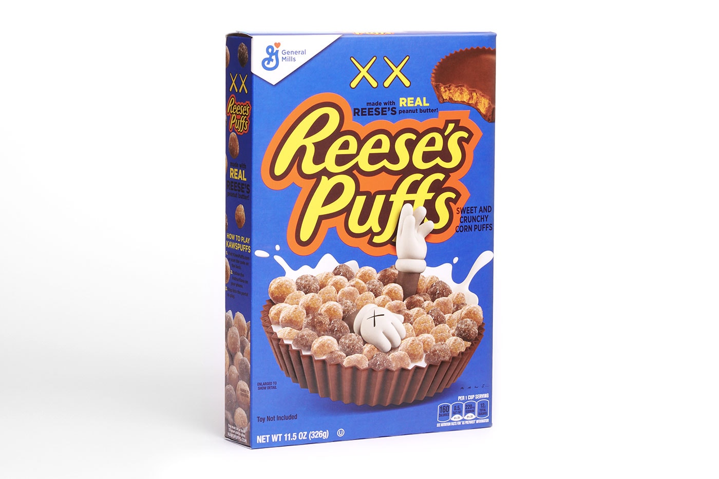 Reeses Puff's Officially Teams up With KAWS to Launch Two Cereal Boxes and AR Game Reese's Puff x KAWS Cereal Launch Release Info general mills cereal kaws companion kawspuffs