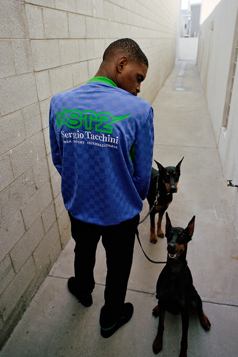 A$AP Nast Puts a Spin on Sergio Tacchini's Football Archive Staples tracksuits  fleece sweaters  tees  sneakers classic soccer jerseys and bucket hats green purple indigo mint ST x Nast New Young Line Sneaker release date info