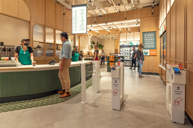 Starbucks Pick Up Amazon Go Cafe Concept New York City Manhattan just walk out order ahead
