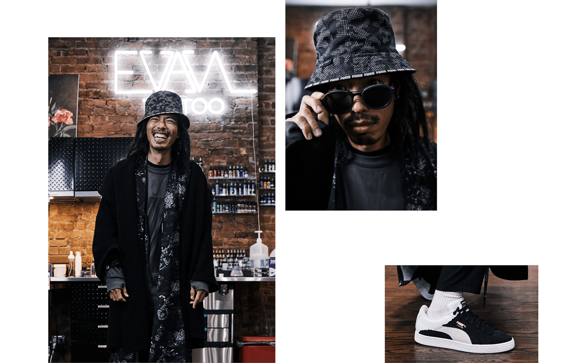 puma accessories bucket hat style thin black line art body evan tattoo artist beanie