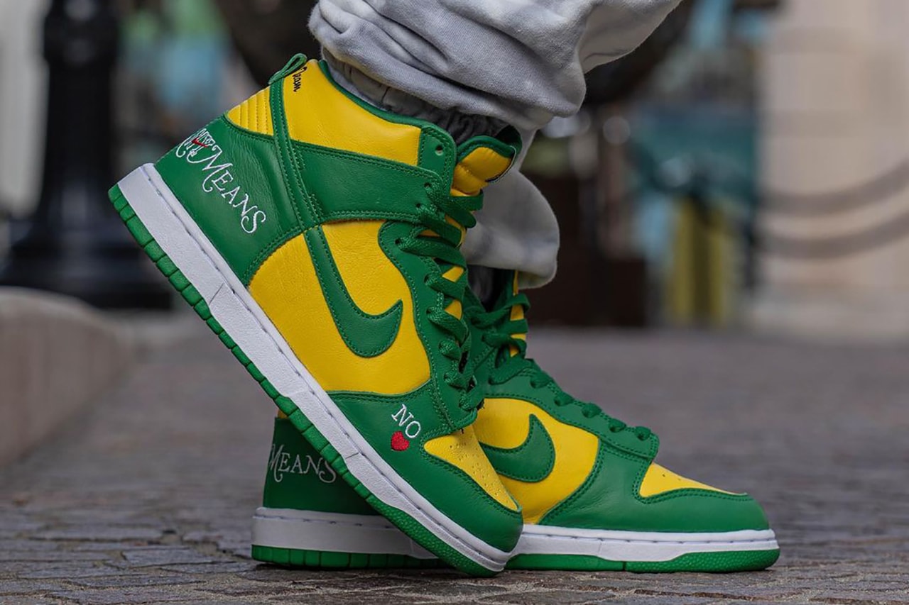 supreme nike sb dunk high by any means brazil DN3741-700 release date info store list buying guide photos price 