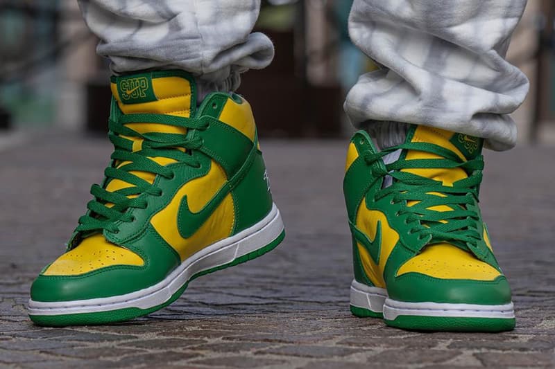 supreme nike sb dunk high by any means brazil DN3741-700 release date info store list buying guide photos price 