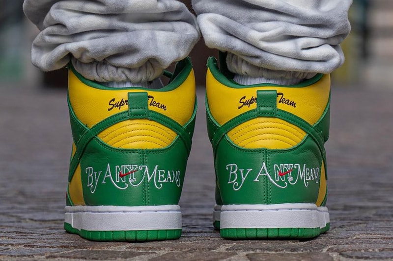 supreme nike sb dunk high by any means brazil DN3741-700 release date info store list buying guide photos price 