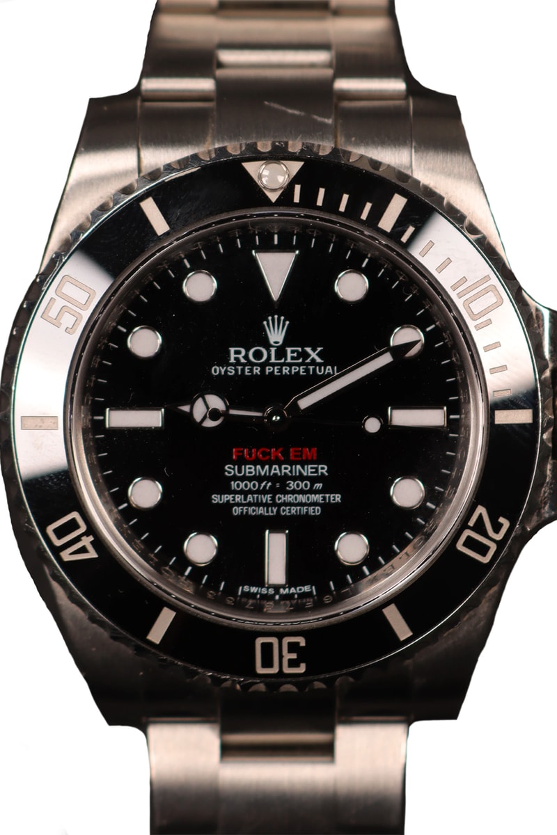 Supreme x Rolex Submariner "Fuck Em" Rare Friends & Family Watch Timepiece Justin Reed $100,000 USD 114060 40mm 2013 SS13