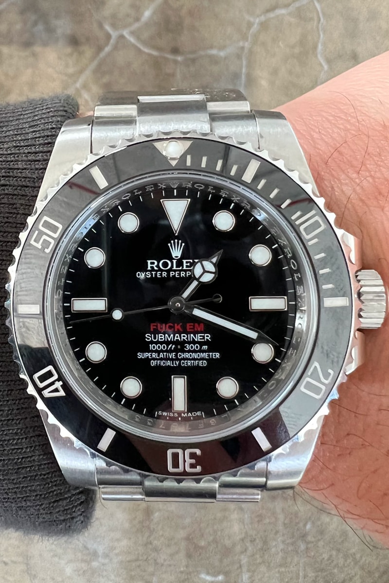 Supreme x Rolex Submariner "Fuck Em" Rare Friends & Family Watch Timepiece Justin Reed $100,000 USD 114060 40mm 2013 SS13