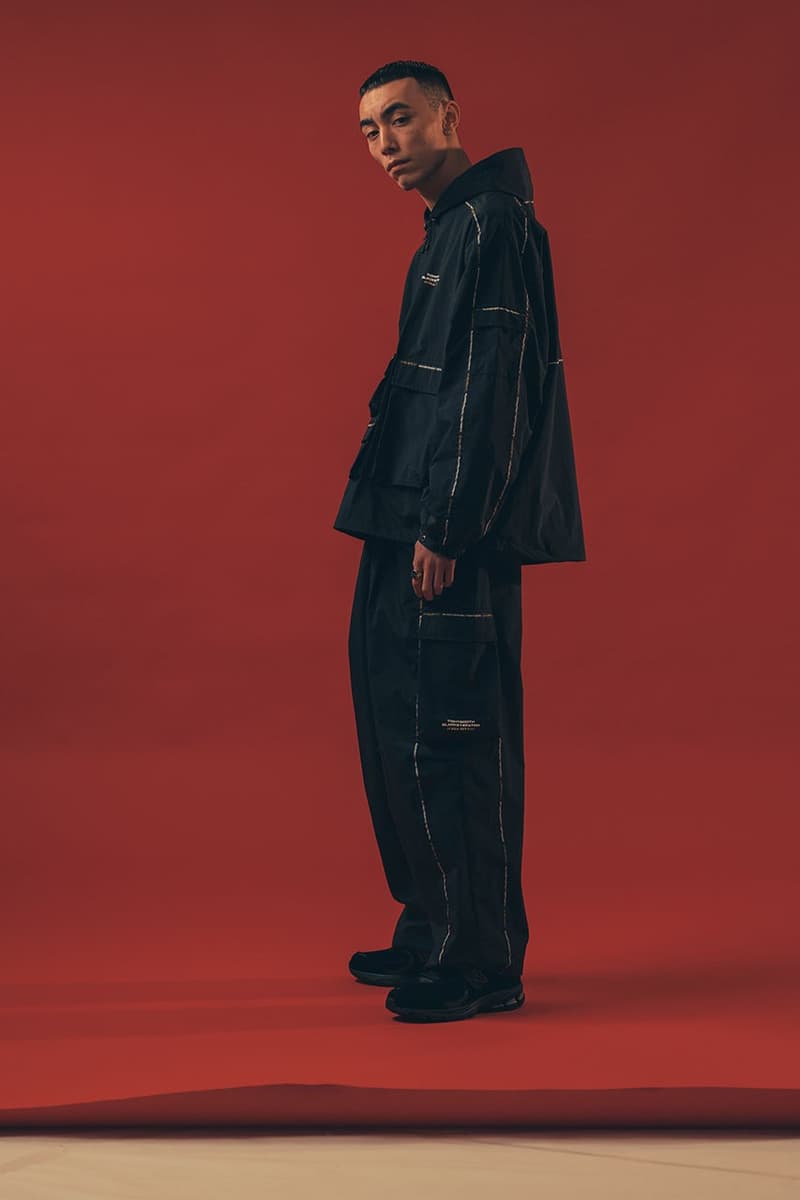 TIGHTBOOTH x BlackEyePatch "TBEP" Collection Info fashion japan fire flame skateboard caps pullovers anorak hoodies jackets beige blue white Rio Morishige