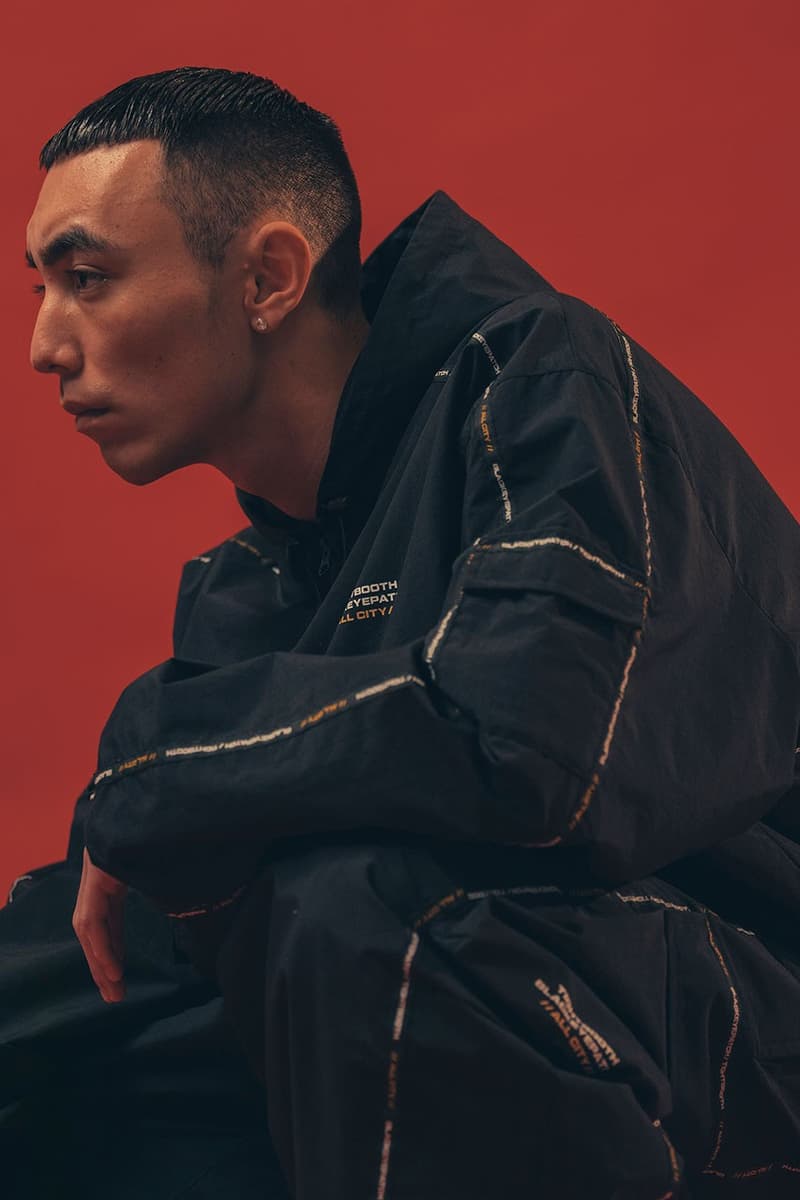 TIGHTBOOTH x BlackEyePatch "TBEP" Collection Info fashion japan fire flame skateboard caps pullovers anorak hoodies jackets beige blue white Rio Morishige