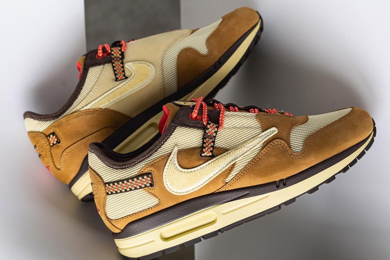 travis scott nike air max 1 wheat brown beige DO9392 701 release info date store list buying guide photos price 