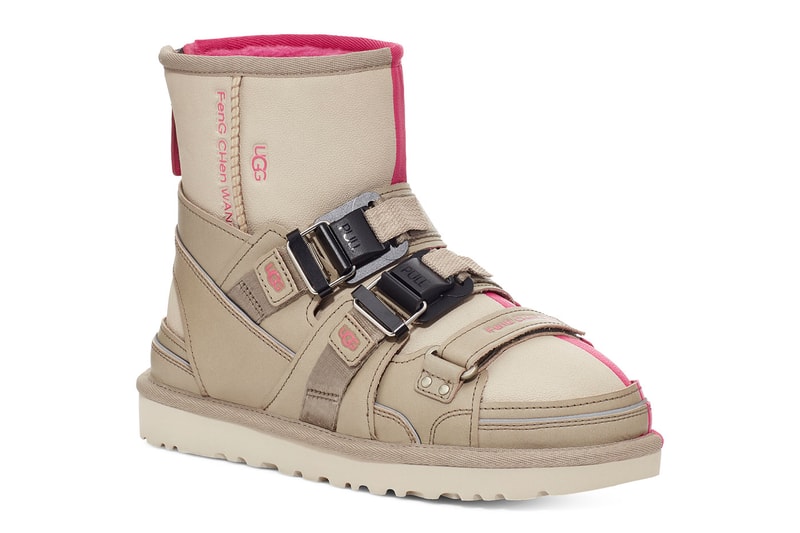 Feng Chen Wang Reveals Deconstructed 3-in-1 UGG Boots for FW21 LVMH prize sandals bucket hat slides snowboard boots scok liner uggplush summer winter footwear collection release info available online 