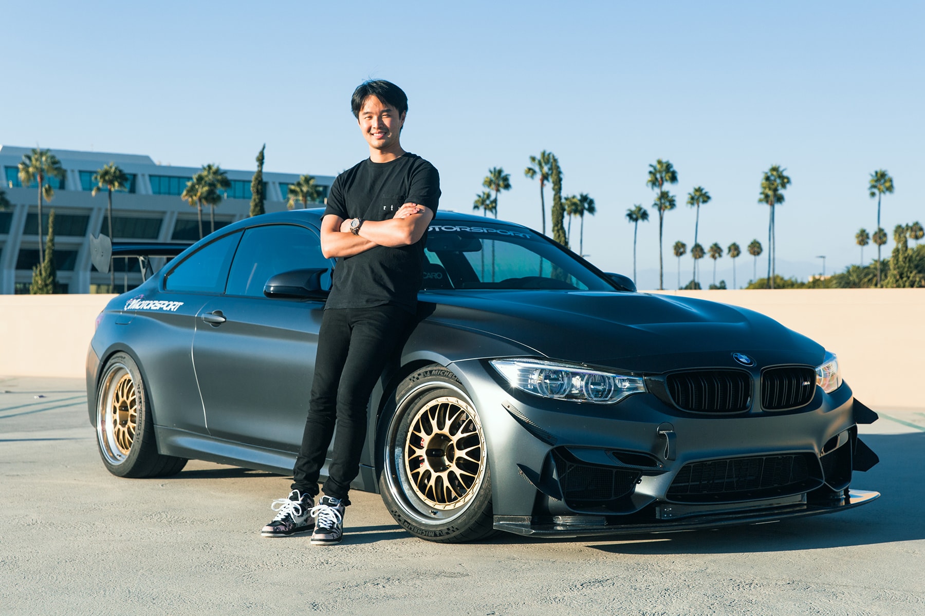 DRIVERS: Pro Racer Yufeng Luo and His BMW M4 GTS Sedan Track Race Car Professional Water Tank F80 F82