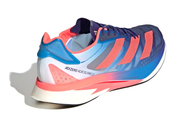 adidas Adizero Adios Pro 2 "Legacy Indigo/Turbo/Sky Rush" running sneaker super shoe blue red 