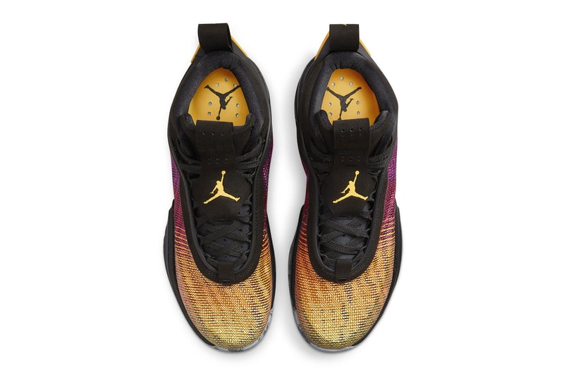The Air Jordan 36 "Sunset" Has an Official Release Date DA9053-002 michael jordan jacquard leno-weave orange purple-black