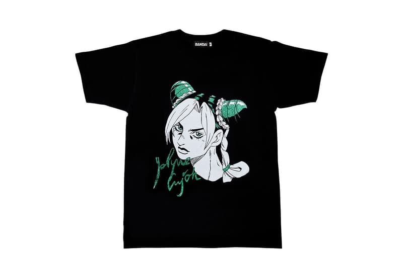 Jojo's bizarre adventure part 6 stone ocean jolyn kujo netflix Ermes costello anime tees release info jotaro kujo FF weather report t-shirt release info date price