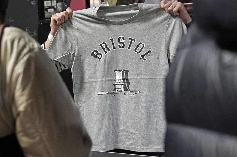 Banksy Designed Colston Four Charitable Tees Resold for Thousands street artist colston four colston 4 statute edward colston bristol united kingdom black lives matter blm uk