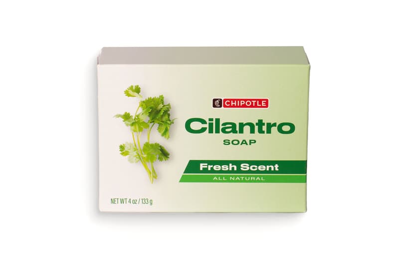 Image: https://image-cdn.hypb.st/https%3A%2F%2Fhypebeast.com%2Fimage%2F2021%2F12%2Fchipotle-cilantro-soap-1.jpg?q=75&w=800&cbr=1&fit=max Chipotle Cilantro Soap