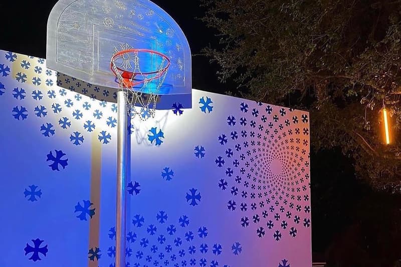 chrome hearts basketball hoop hand carved sustainable art basel 2021 info