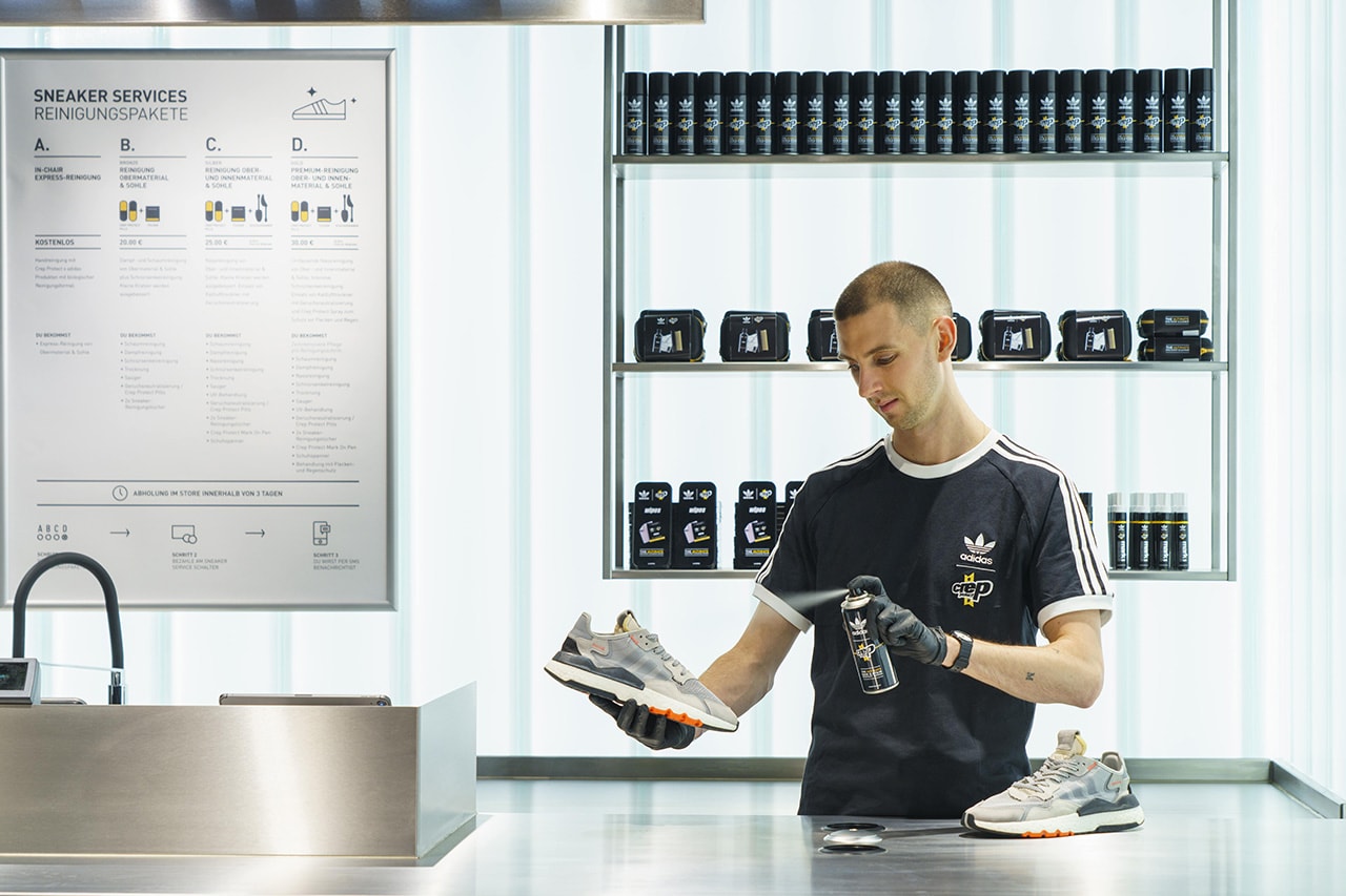 Crep Protect Opens Berlin Sneaker Cleaning Service Adidas store flagship when does it open