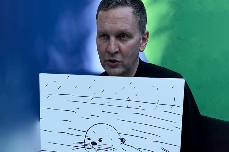 david shrigley how to draw an otter ruinart collaboration art basel miami beach