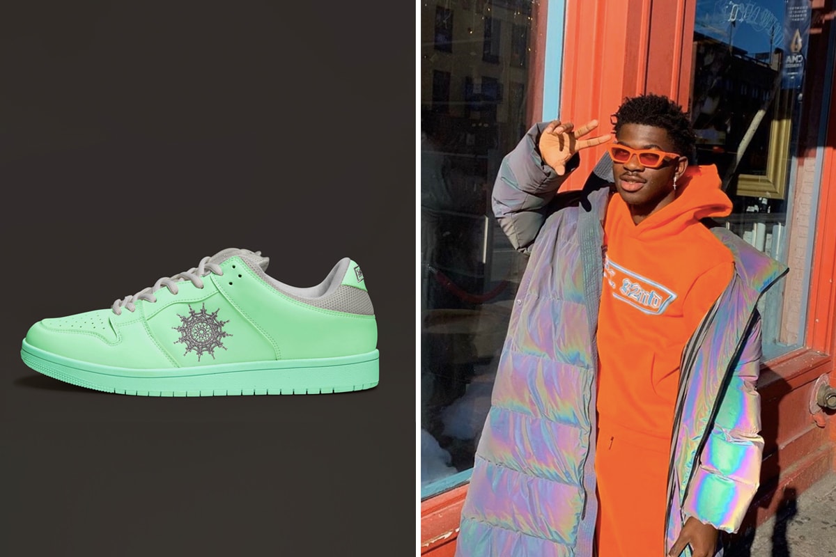 rapper hip hop sweats lil nas x style orange footwear sneaker custom embroidery young thug lilgotit studio comfortable