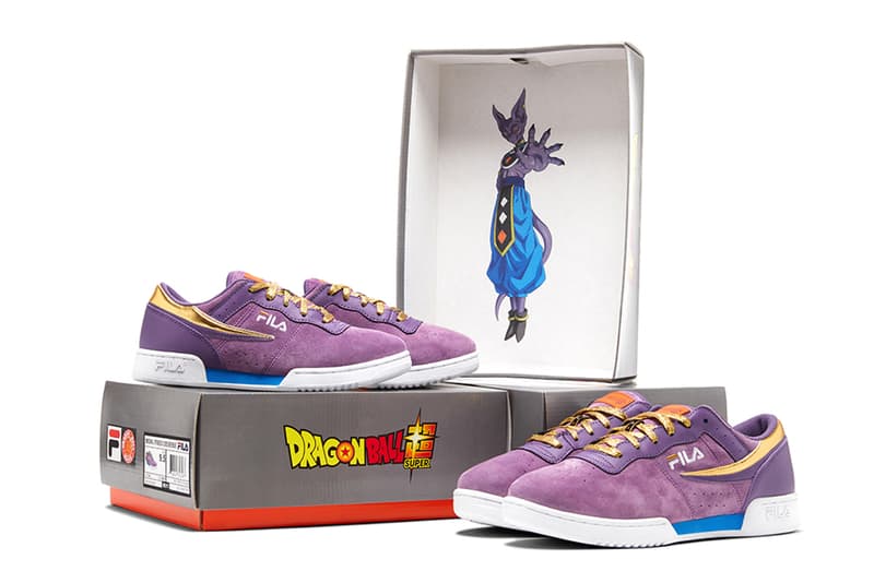 Dragon Ball Super x FILA Collaboration Footwear Renno Original Fitness F-13 Goku Toei Animation Funimation DB New York Comic Con Goku Black, Vegeta, Golden Frieza, Trunks, Beerus, and Super Shenron.
