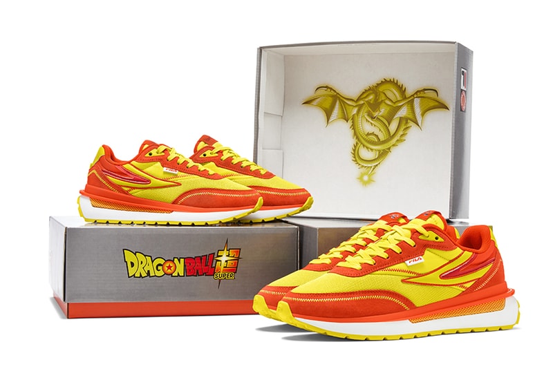 Dragon Ball Super x FILA Collaboration Footwear Renno Original Fitness F-13 Goku Toei Animation Funimation DB New York Comic Con Goku Black, Vegeta, Golden Frieza, Trunks, Beerus, and Super Shenron.