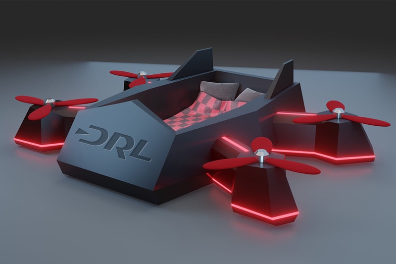 Drone Racing League made to order drone bed twin full size Led lighting high density foam propellors furniture paint tv mount holiday gift release info