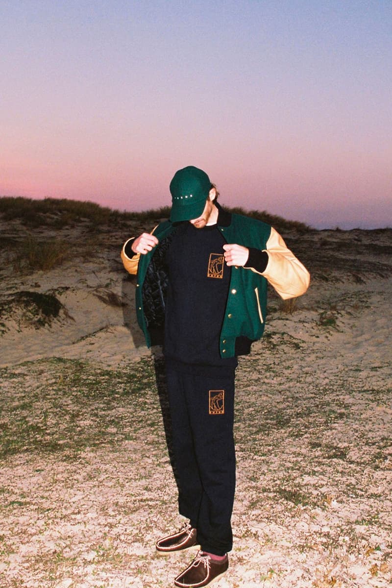 Futur monkey time cap sweatpants sweatshirt sports team soccer varsity jacket lookbook joint collaboration release info