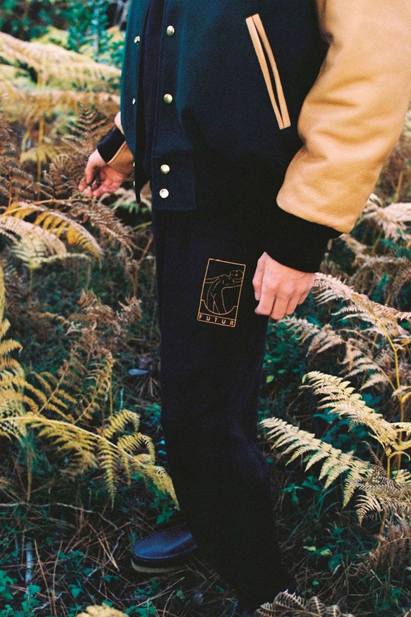 Futur monkey time cap sweatpants sweatshirt sports team soccer varsity jacket lookbook joint collaboration release info 