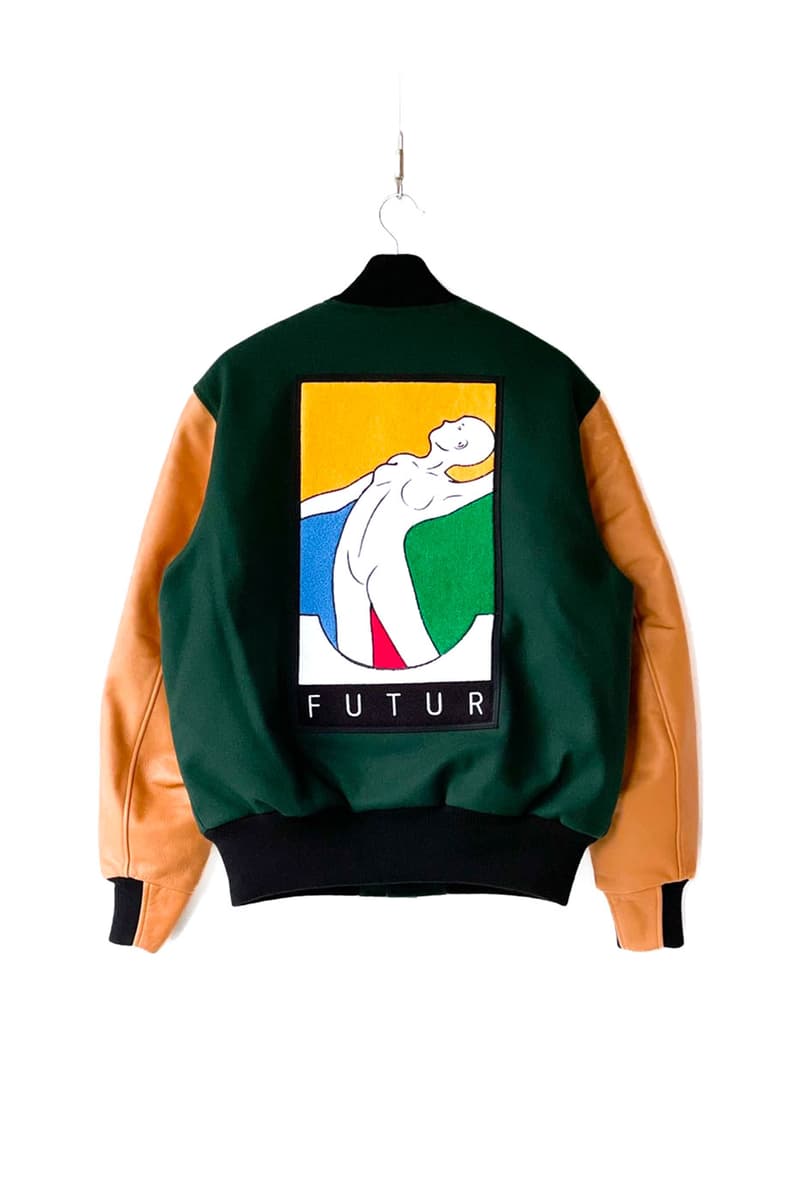 Futur monkey time cap sweatpants sweatshirt sports team soccer varsity jacket lookbook joint collaboration release info