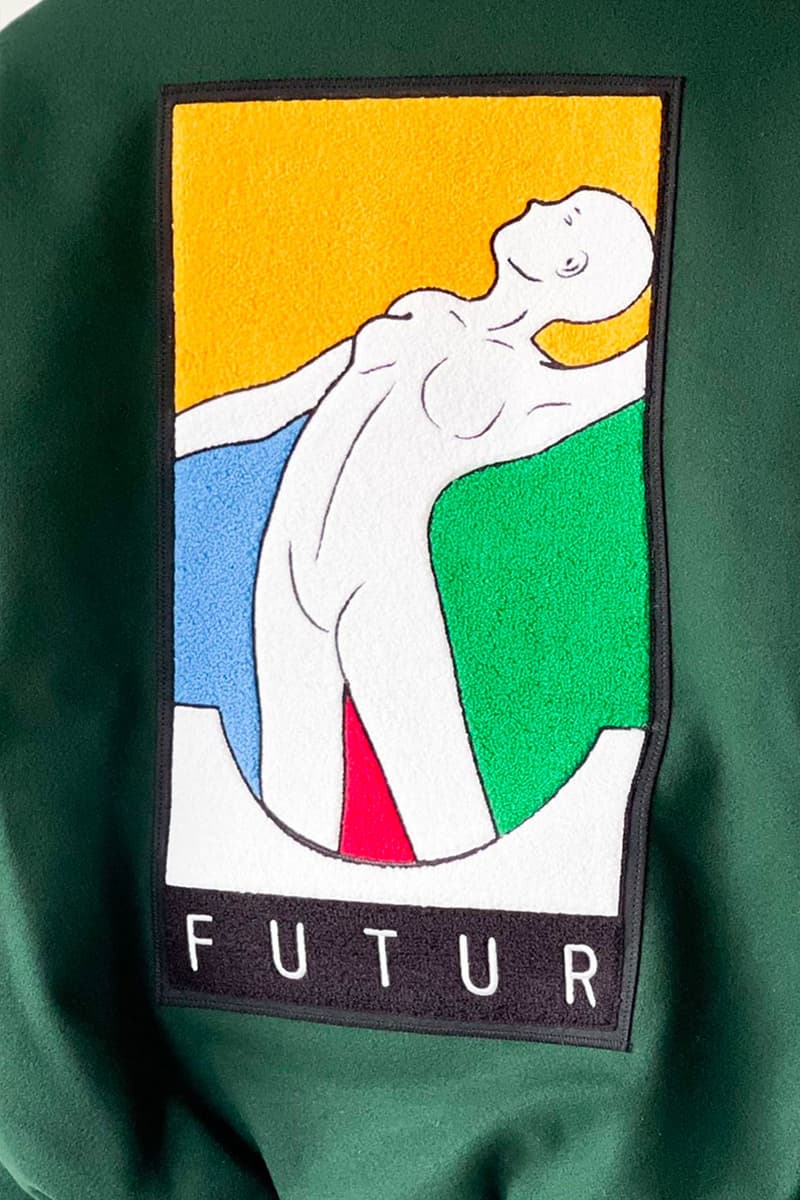 Futur monkey time cap sweatpants sweatshirt sports team soccer varsity jacket lookbook joint collaboration release info
