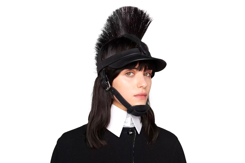 Gucci Visor Harness Equestrian 1950s Runway Hat Velvet Helmet Horse Riding Alessandro Michele