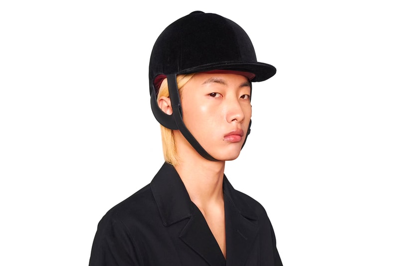 Gucci Visor Harness Equestrian 1950s Runway Hat Velvet Helmet Horse Riding Alessandro Michele