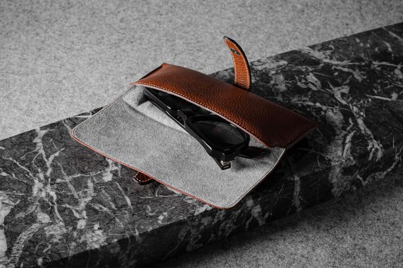 hardgraft leather brown black gray pillow eyewear felt glasses sunglasses shades case protection everyday carry gear 