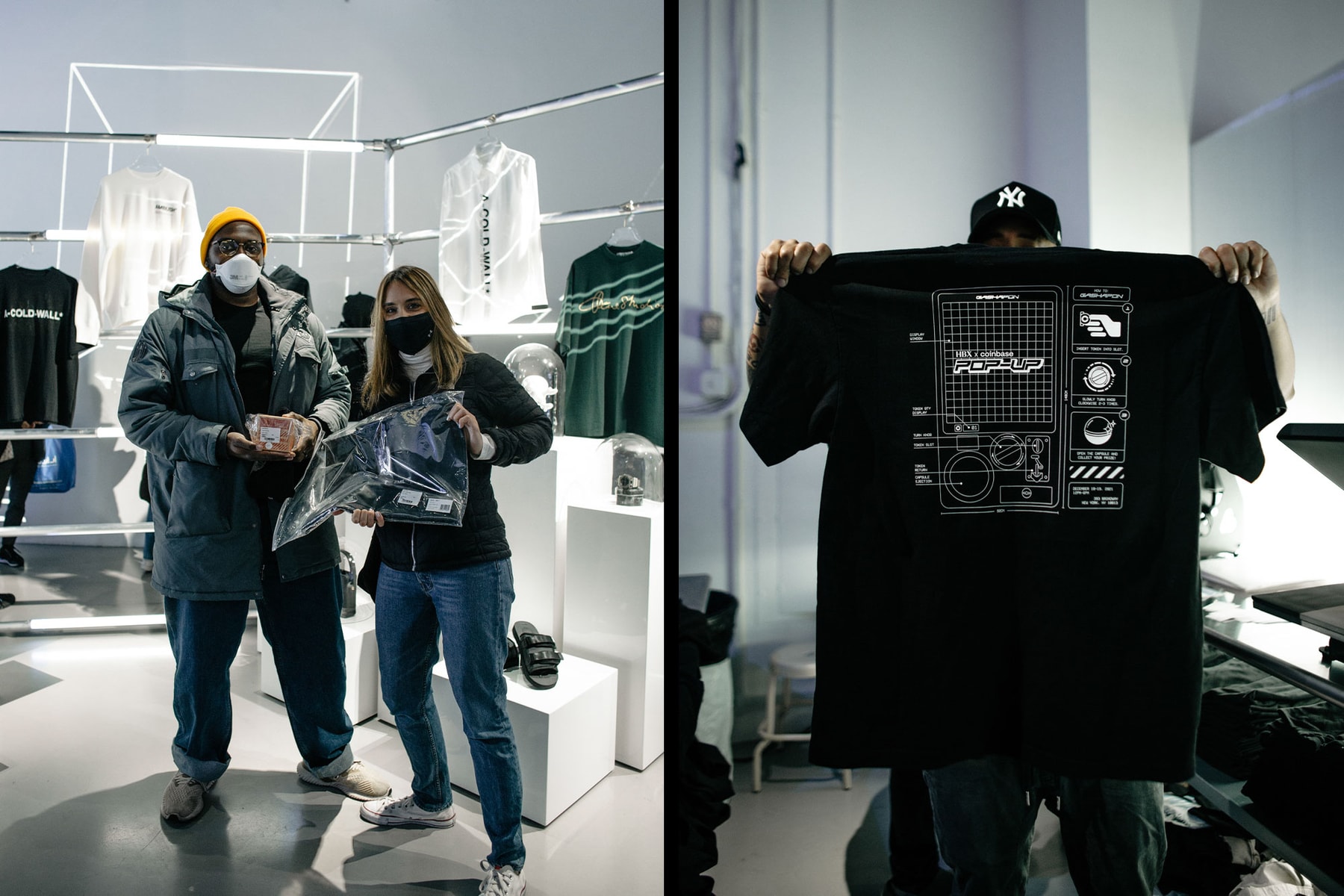 crypto cryptocurrency coin digital art gallery experience activation gashapon merchandise merch machine tshirts print screen printing