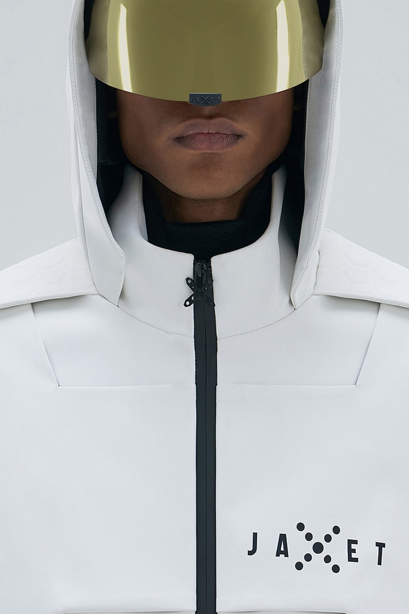 Jaxet Releases Futuristic Jackets and Vests built in visor oleksandr osyk anthony joshua slimtex pu faraday grid simultaneous translation headset function app available now release info